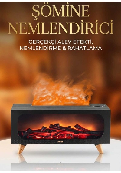 3d Şömine Görünümlü Oda Hava Nemlendirici Rgb Led Işıklı Buhar Makinesi Humudifier Aroma Dıffuser