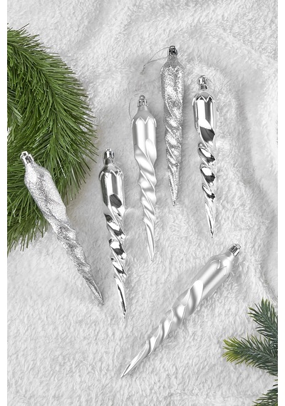 Walke 6lı Sarkıt 18 cm Yılbaşı Çam Ağacı Süsü
