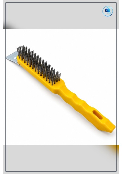 Metal Kazıma Spatula 270 Mm Çelik Tel Fırça 2in1 Boya Sökme Pas T
