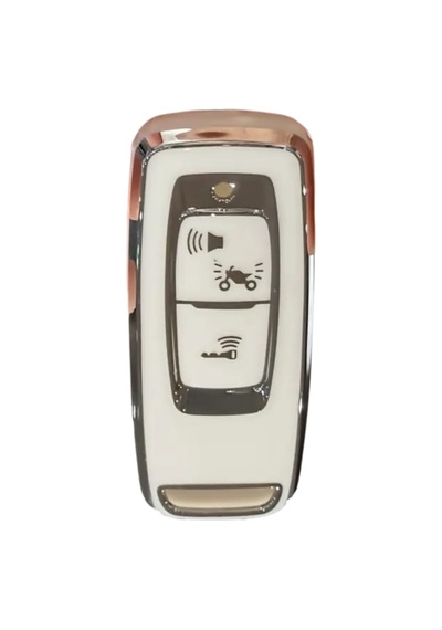 Autohan Keys Honda Pcx 2021-2025 Uyumlu Anahtar Kumanda Koruma Kılıfı, Beyaz-gümüş Renk, Premium Kalite