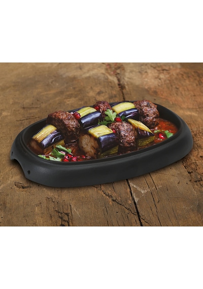Lava Döküm Oval Fajita Tabağı Ölçü 12x19cm.