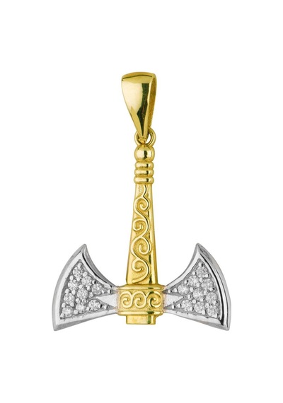 Goldkupe 14 Ayar Altın Çift Taraflı Viking Balta Kolye Ucu 3,81 Gr-6578 Altın