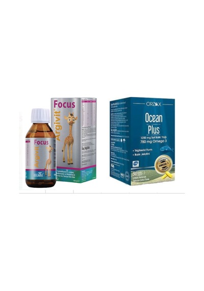 Argivit Focus Şurup 150 ML + Ocean Plus 1200 Mg 50 Kapsül