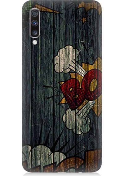 Samsung Galaxy A70 Uyumlu Patlama Grafiti Desenli Silikon Kılıf