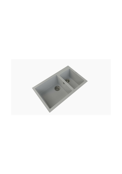Polex Cristalüx Granit Evye P-1.75 Gri 1.5 Gözlü Tezgah Altı Ve Tezgah Üstü Mutfak Evyesi 81x50.5 CM