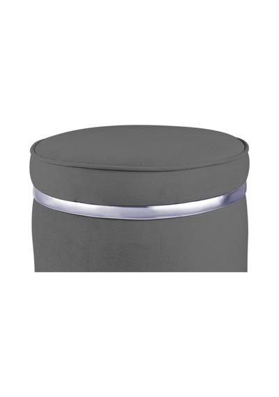 Zerafet Silver Kaplama Luxery Puf- Gri Babyface Kumaş Pofuduk Oturma Pufu&makyaj Pufu&bench