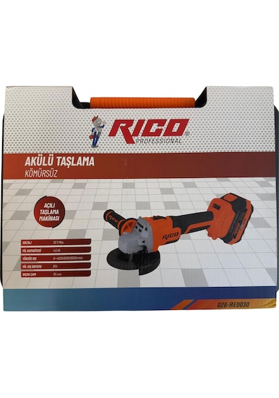 Rico 028-RE0030 115 MM Devir Ayarlı 20V Kömürsüz Şarjlı Avuç İçi Taşlama