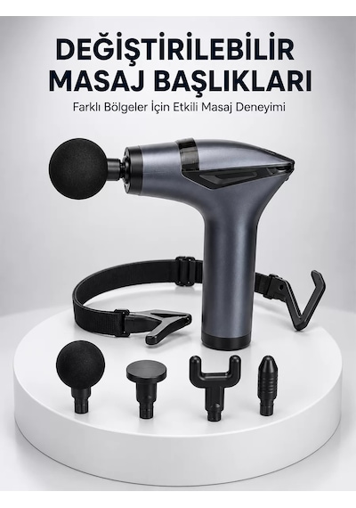 Aktüel 3in1 Taşınabilir Şarjlı Titreşimli Masaj Cihazı Çok Fonksiyonlu Yeni Nesil Gri