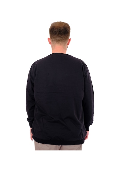 Mode Xl Büyük Beden Erkek Basic Sweatshirt Bisiklet Yaka Recycle B24529 Siyah Siyah