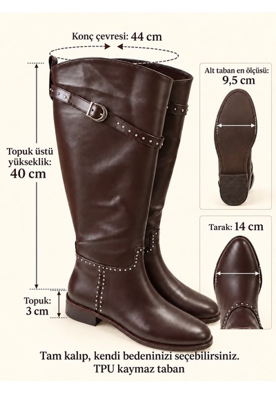 Dabab Shoes Frıo Kadın Acı Kahve Cilt Troklu Metal Tokalı Sıcak Astarlı Kaymaz Taban 3 Cm Topuklu Uzun Konç Çizme Acı Kahverengi Dabab Shoes Frıo Kadın Acı Kahve Cilt Troklu Metal Tokalı Sıcak Astarlı Kaymaz Taban 3 Cm Topuklu Uzun Konç Çizme Acı Kahverengi