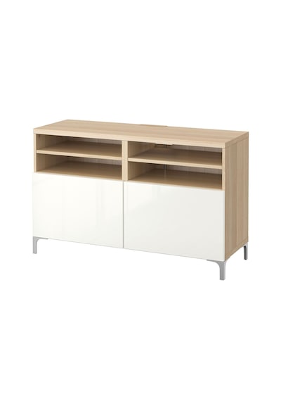 Tv Sehpası, Ağartılmış Meşe Görünümlü-parlak Cila-beyaz, 120x40x74 Cm, Selsvıken Beyaz Tv Sehpası, Ağartılmış Meşe Görünümlü-parlak Cila-beyaz, 120x40x74 Cm, Selsvıken Beyaz