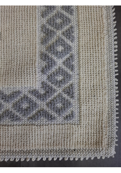 Soffy Doğal Pamuklu Gri & Krem Ayak Paspası Ayak Havlusu 50x70 Cm gri
