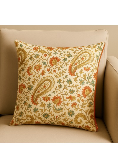 Bohem Etnik Desenli Kırlent Kılıfı Duck Kumaş, Fermuarlı, Dekoratif Yastık 45 x 45