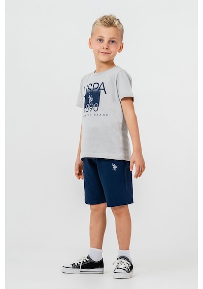 U.S. Polo Assn. Erkek Çocuk Gri Bermuda Takım Us2419-c-v3 Gri