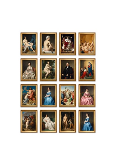 Jean-auguste-dominique Ingres Tabloları 16'lı Sticker Seti Laptop Defter Etiket Çok Renkli