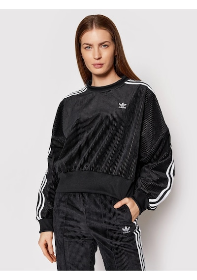 Adidas Adıdas Corded Velour Kadın Sweatshırt H37848 Siyah
