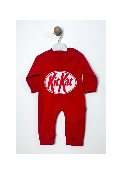 Murat Baby Kit Kat Baskılı Tulum Kırmızı
