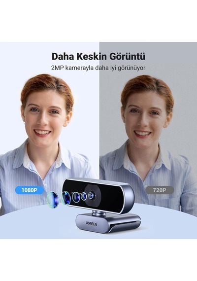 Usb Web Kamerası Pc İçin Full Hd 1080p/30fps Web Kamerası, Mikrofonlu Web Kamerası Net Stereo Ses Otomatik Işık D
