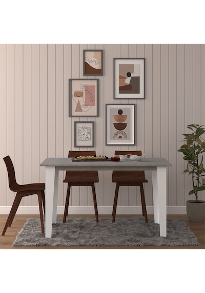 Asra Trend Yemek Masası YM-01 %100 MDF 4-6 Kişilik Mutfak Salon Masası Retro Gri Açık Gri Asra Trend Yemek Masası YM-01 %100 MDF 4-6 Kişilik Mutfak Salon Masası Retro Gri Açık Gri