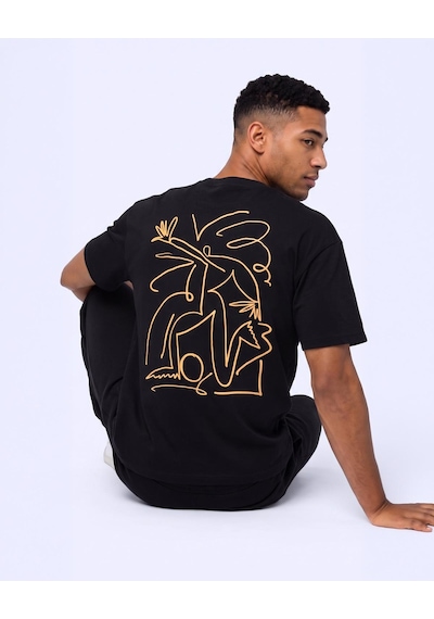 Kappa Authentic Omasy Tur Erkek Siyah Oversize Tişört