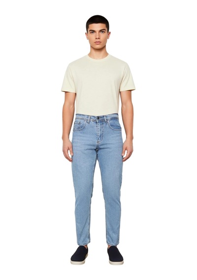 Ersefa Erkek Relaxed Fit Açık Denim Pantolon Fonksiyonel Dayanıklı Kalit Açık Mavi