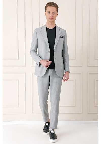 Efor Comfort Fit Çift Yırtmaç Balıksırtı Dokuma Pamuk Casual Gri Ceket C 672 Gri Efor Comfort Fit Çift Yırtmaç Balıksırtı Dokuma Pamuk Casual Gri Ceket C 672 Gri
