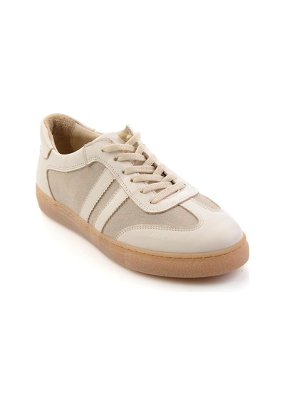 Bambi Bej Bej Hakiki Deri Kadın Sneaker K01649200303