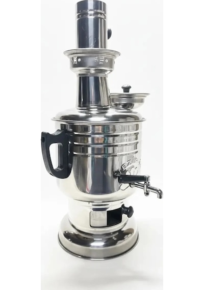 Vezir-iş 4 Litre Kömürlü Semaver Siyah Kulp