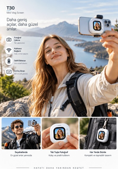 Shnstore Dahili Bataryalı Kablosuz Selfie Fotoğraf Ekranı Shntknd0720 Elektronik Elektronik Xml Akıllı Kamera Xml