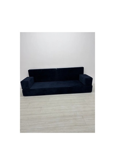 Premium Fitilli Kadife Kumaş, Modüler Dinlenme Koltuğu , Yer Yatağı Ve Koltuk Takımı - Lacivert