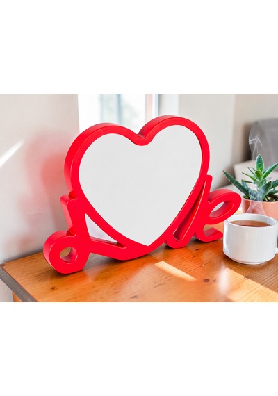 Love Yazılı Led Işıklı Kişiye Özel Fotoğraflı Sihirli Ayna-çerçeve