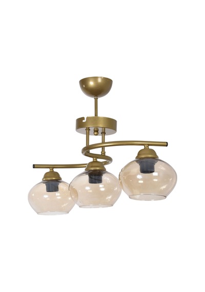 Fuji Modern Dekoratif Salon - Mutfak - Yatak Odası Renk Camlı 3 Lü Avize Eskitme Balll2 Eskitme Balll2