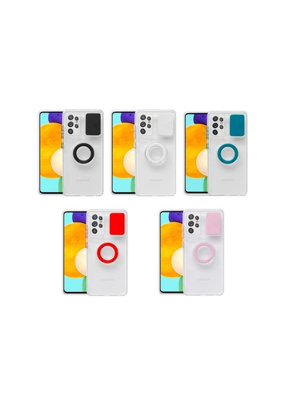 Ally Sm Galaxy S21 Ultra S30 Ultra Kılıf Sürgülü Kamera Lens Korumalı Yüzük Standlı Silikon Kılıf- 5775