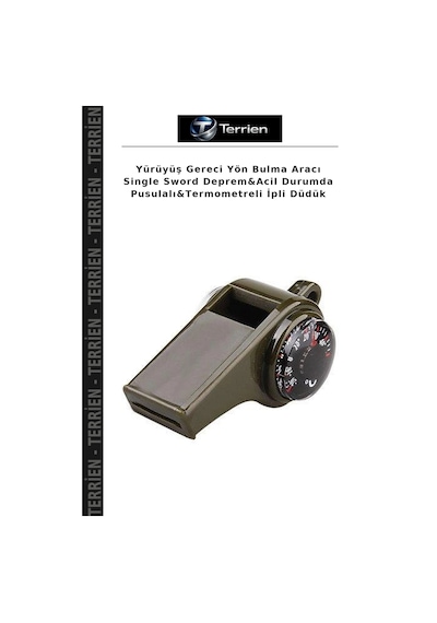 Yürüyüş Gereci Yön Bulma Aracı Single Sword Deprem&acil Durumda Pusulalı&termometreli İpli Düdük