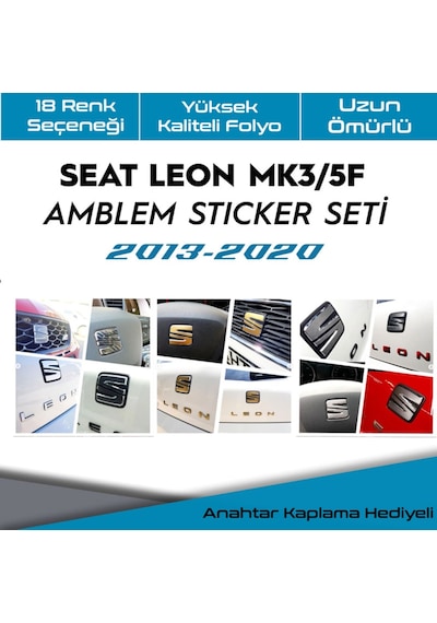 Seat Leon Mk2/Mk3 Amblem Stıcker Seti Seat Leon Mk2/Mk3 Amblem Stıcker Seti