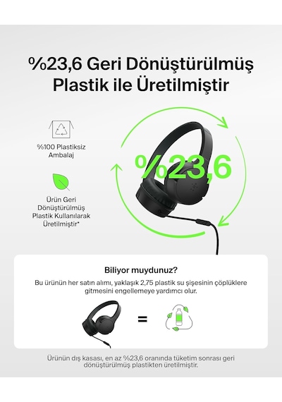Soundform Mini Kids Kablolu Kulaklık Siyah Usb-c + 3,5 Mm Adaptör, Dahili Mikrofon, 85 Db Ses Sınırı, Eğlenceli Çıkartmalar, İphone, İpad, Galaxy Uyumlu