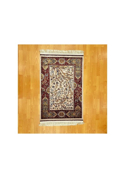 Hayat Ağacı Desenli 90 X150 Cm İpek Halı Bordo