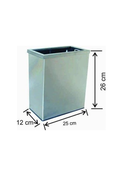 Paslanmaz Metal Duvar Tipi Çöp Kovası Çemberli 8 Litre