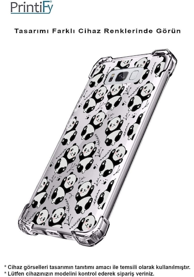 Samsung Galaxy A26 İle Uyumlu Panda Baskılı Şeffaf Köşe Korumalı Antişok Kılıf