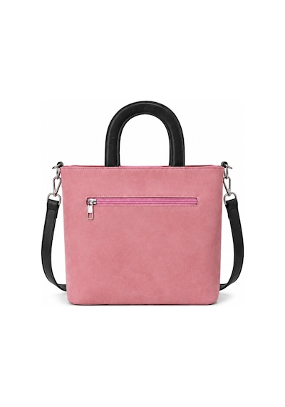 Levano Leather Hakiki Deri Kadın El Ve Omuz Çantası Kedi Figürlü Fermuarlı Çanta Pembe