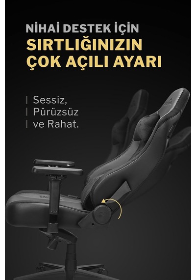 Knight Premium Oyuncu Koltuğu, 4d Kolçak, Frog Mekanizma, Siyah Çok Renkli
