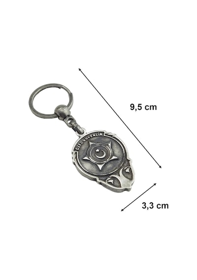 Çift Taraflı Eskitme Metal Özel Güvenlik Anahtarlık 1 Adet 1797