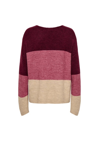 Jdy Jdyelanora L/s Vn Colorblock Pullove Kadın Kazak 15376813 Pembe