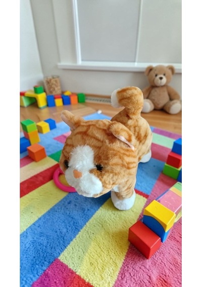 Tasmalı Ses Kayıt Eden Kafa Okşayınca Miyav Kuyruk Salllayan Müzik İile Yürür Büyükboy :30cm Pilli Çok Renkli