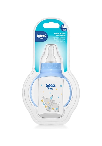 744 Wee Baby Kulplu Pp Biberon 150ml Mavi 2 Adet