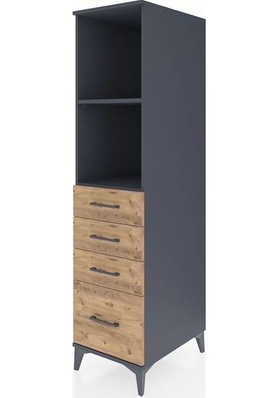 Kronos Dolap 2 Raflı 4 Çekmeceli 44x59x182 Antrasit-çam Antrasit