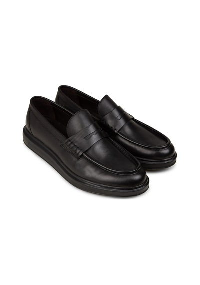 Deery Erkek Hakiki Deri Siyah Loafer Ayakkabı - 02000msyhp03 Siyah