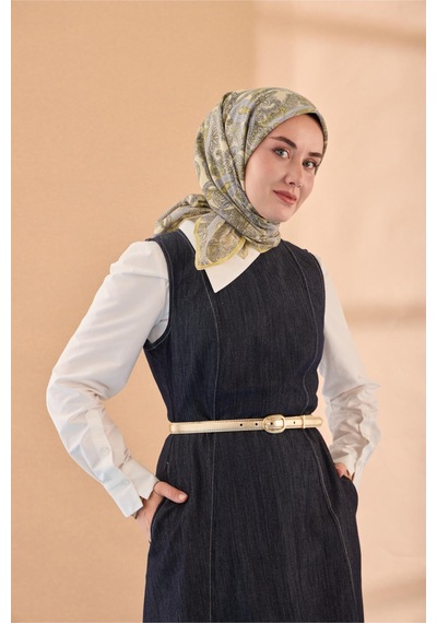 Silk Home Yaz Esintisi Eşarp 150002-23 Butter Yellow, Gri, Sarı,gümüş