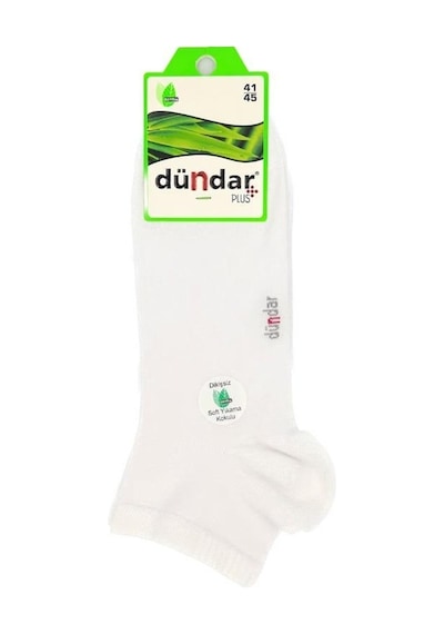 Dündar Çorap Plus Erkek Bambu Patik Beyaz 12'li 4605 Beyaz