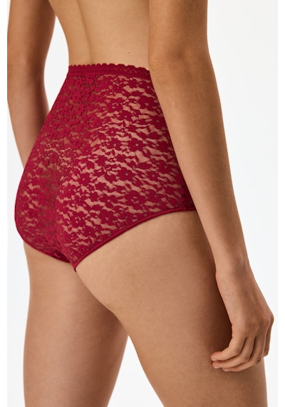 Penti Bordo Easy Dantel Çiçekli Yüksek Bel Slip Külot